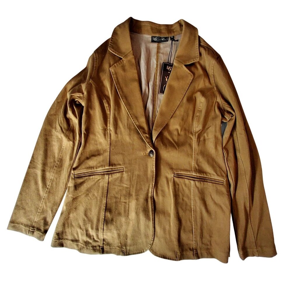 Dc2 Mustard Yellow Cotton Blend Tailored Blazer Jacket WithSignature Detailing M